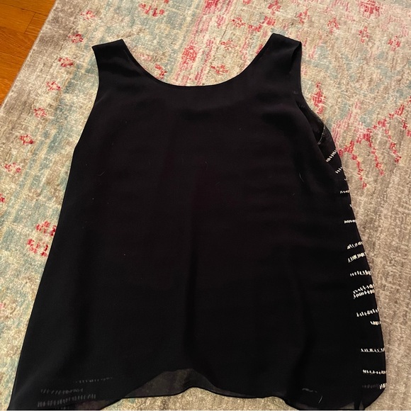 Nic & Zoe Navy and White Stitched Tank Top - Picture 3 of 7